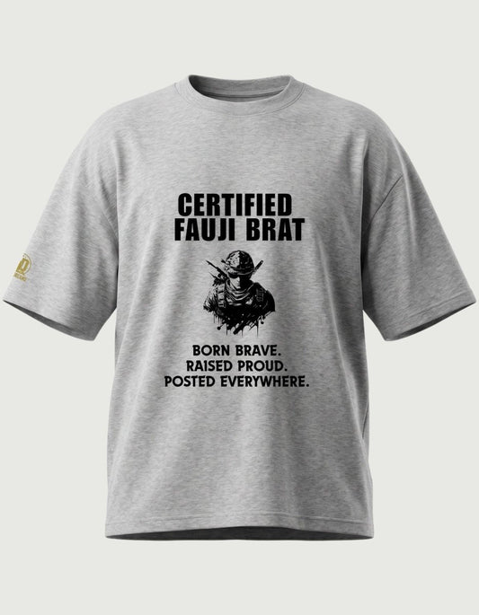 The Fauji Brat Oversized Tee - Born Brave - Olive Dreams