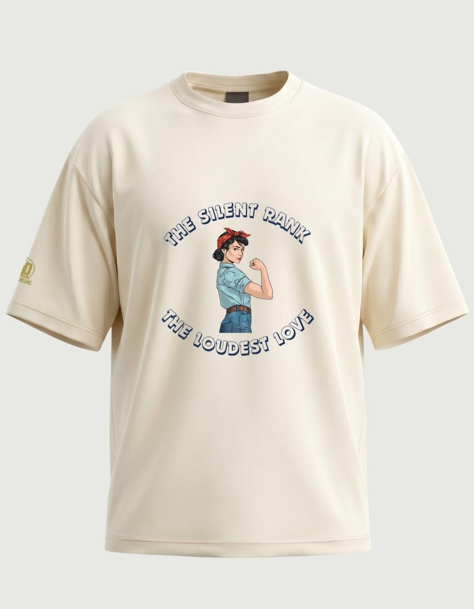 The Fauji Wife Oversized Tee - She Serves Too - Olive Dreams