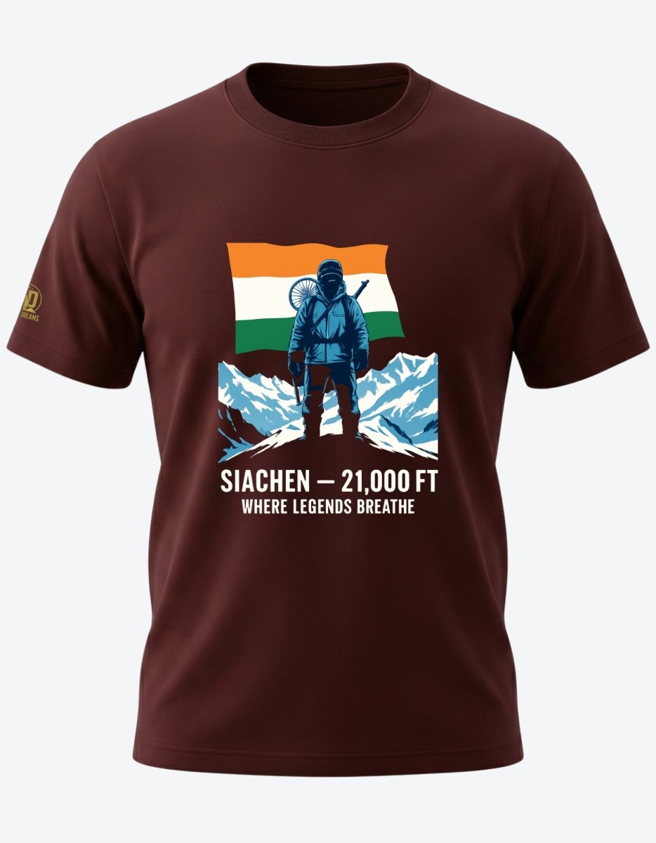 Siachen T-Shirt – 21,000 Ft Edition - Olive Dreams