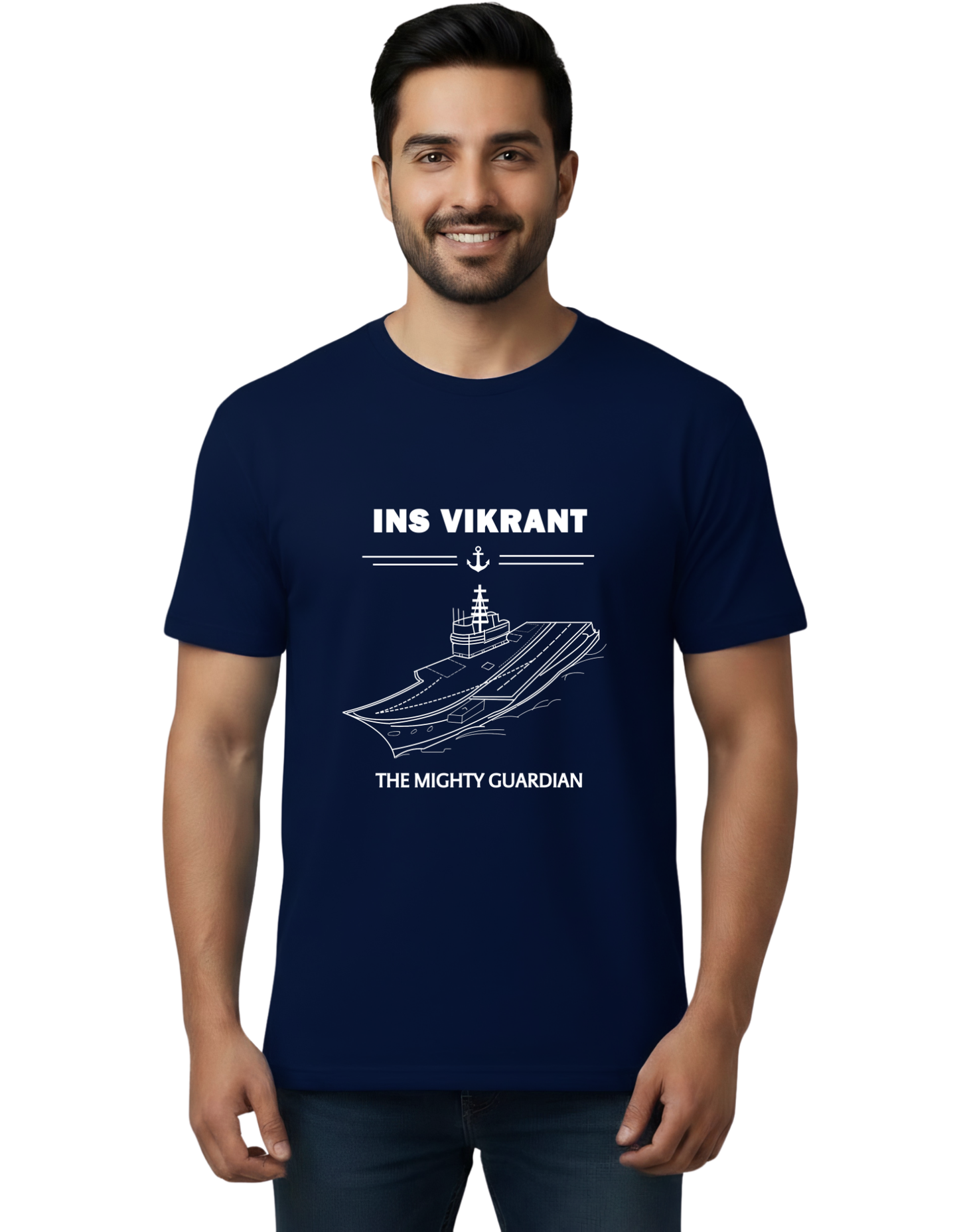 Navy Graphic Tee – INS Vikrant Guardian Edition