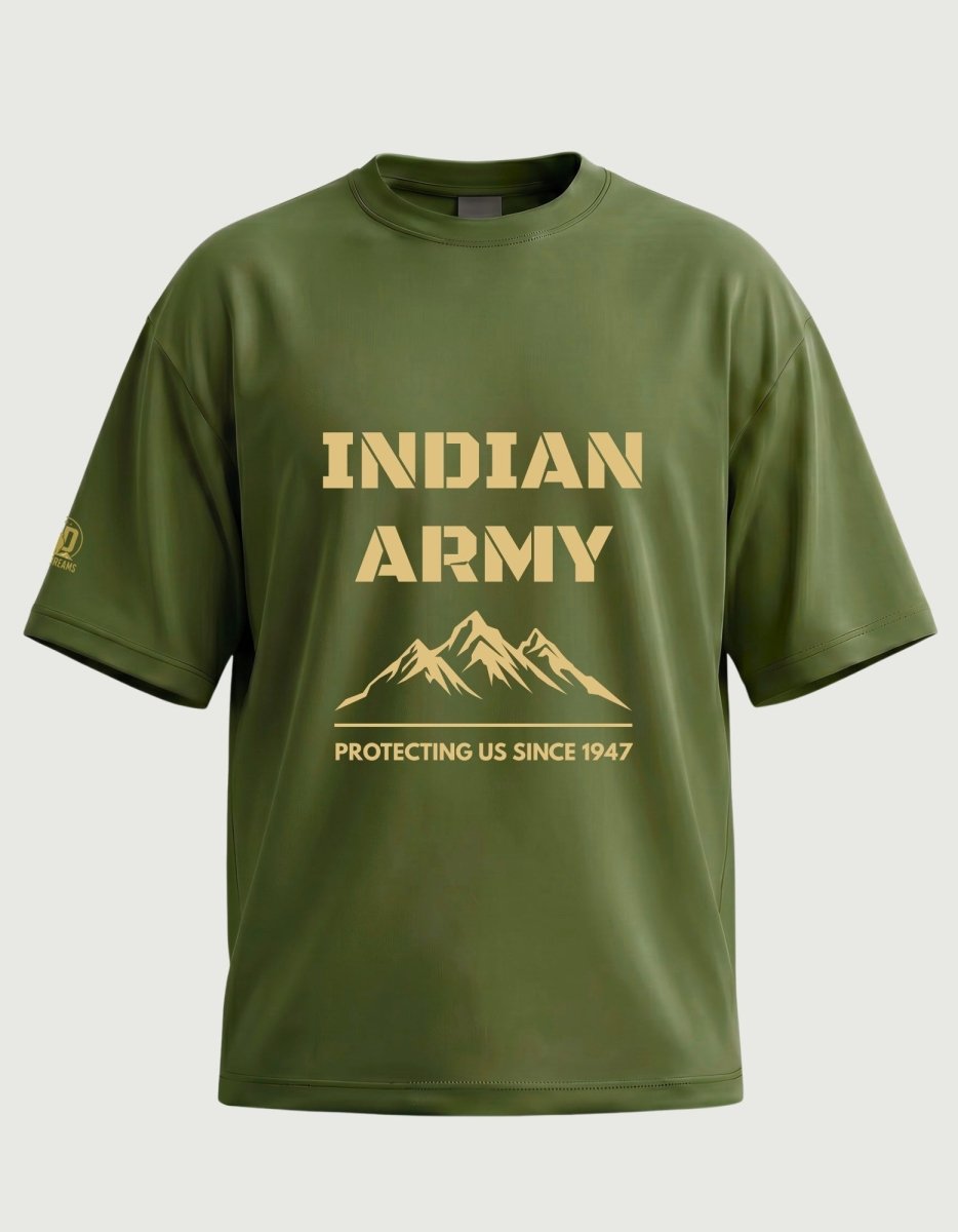 The Indian Army Oversized Tee - Olive Dreams