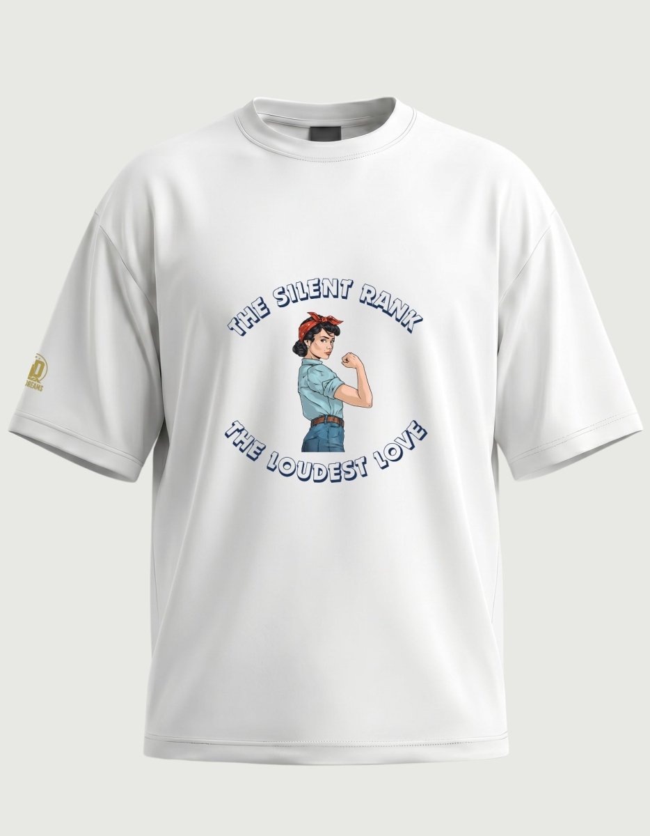 The Fauji Wife Oversized Tee - She Serves Too - Olive Dreams