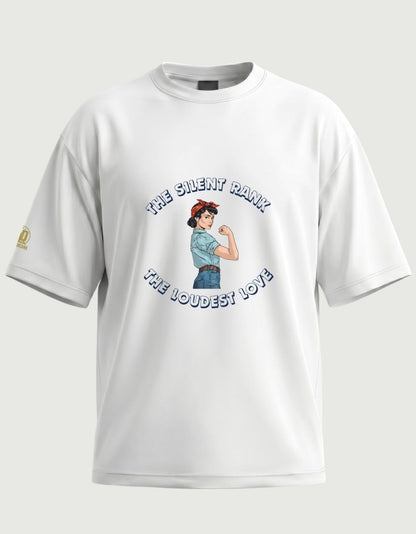 The Fauji Wife Oversized Tee - She Serves Too - Olive Dreams